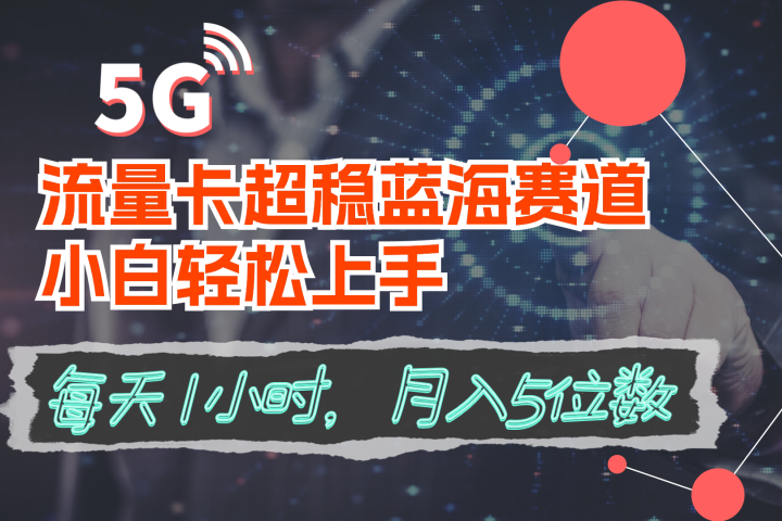 流量卡超稳蓝海赛道，小白轻松上手，每天1小时，月入5位数网创库-网创项目资源站-副业项目-创业项目-搞钱项目网创库
