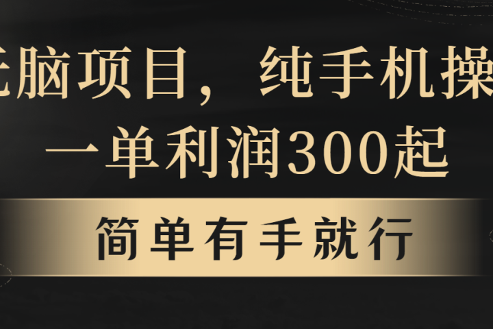 无脑项目，一单几百块，轻松月入5w+，看完就能直接操作网创库-网创项目资源站-副业项目-创业项目-搞钱项目网创库