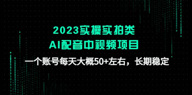 2023实操实拍类AI配音中视频项目，一个账号每天大概50+左右，长期稳定网创库-网创项目资源站-副业项目-创业项目-搞钱项目网创库