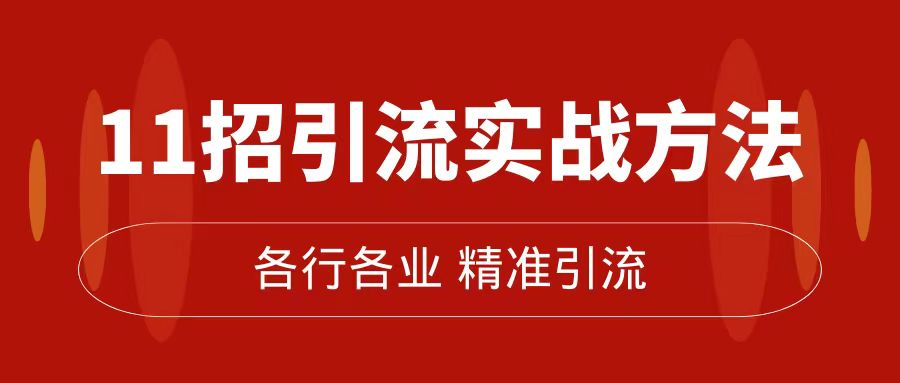 精准引流术：11招引流实战方法，让你私域流量加到爆（11节课完整版）网创库-网创项目资源站-副业项目-创业项目-搞钱项目网创库
