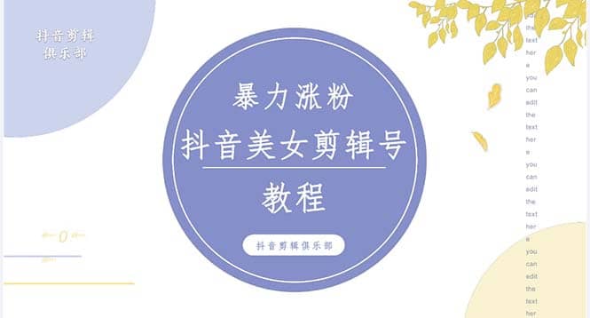 抖音快手暴力涨粉美女混剪视频教程 百分百过原创图片教程 附带违规申诉方法网创库-网创项目资源站-副业项目-创业项目-搞钱项目网创库