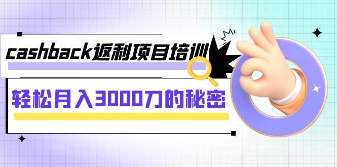 cashback返利项目培训：轻松月入3000刀的秘密（8节课）网创库-网创项目资源站-副业项目-创业项目-搞钱项目网创库