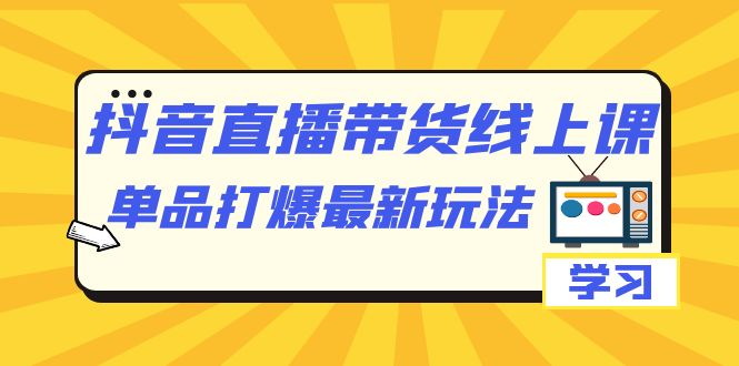 抖音·直播带货线上课，单品打爆最新玩法（12节课）网创库-网创项目资源站-副业项目-创业项目-搞钱项目网创库