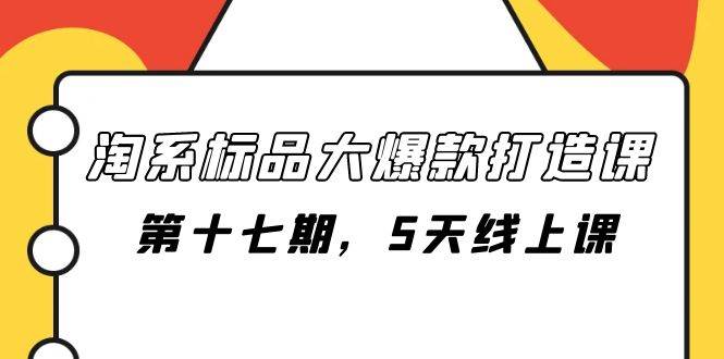 淘系标品大爆款打造课-第十七期，5天线上课网创库-网创项目资源站-副业项目-创业项目-搞钱项目网创库
