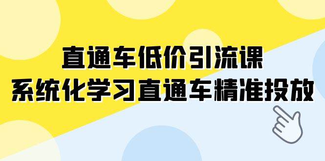 直通车-低价引流课，系统化学习直通车精准投放（14节课）网创库-网创项目资源站-副业项目-创业项目-搞钱项目网创库