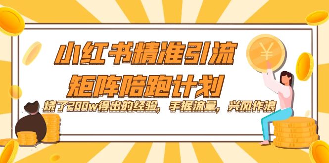 小红书精准引流·矩阵陪跑计划：烧了200w得出的经验，手握流量，兴风作浪！网创库-网创项目资源站-副业项目-创业项目-搞钱项目网创库