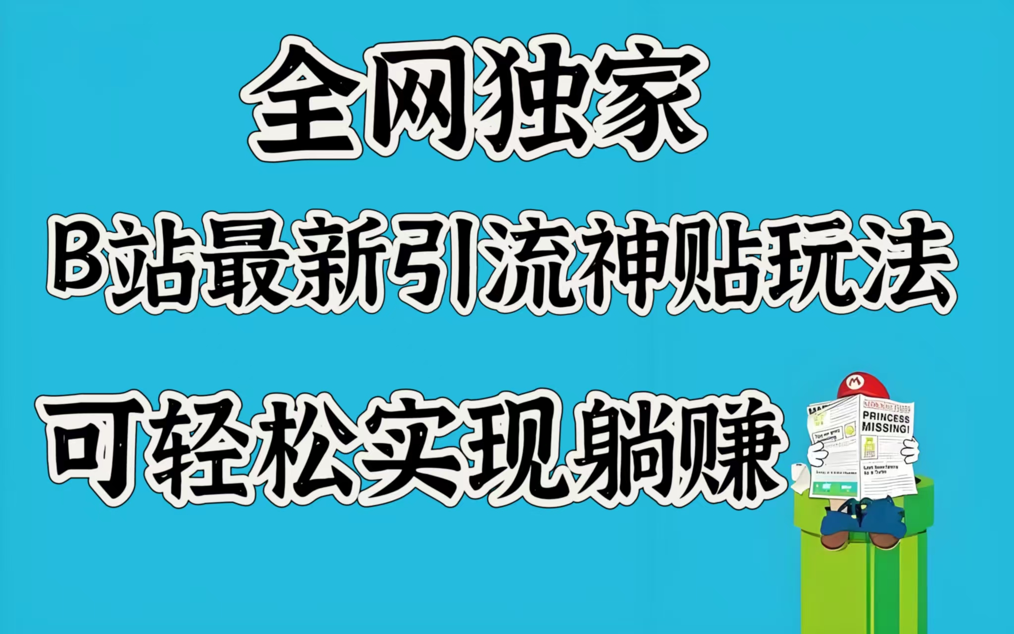 全网独家，B站最新引流神贴玩法，可轻松实现躺赚网创库-网创项目资源站-副业项目-创业项目-搞钱项目网创库