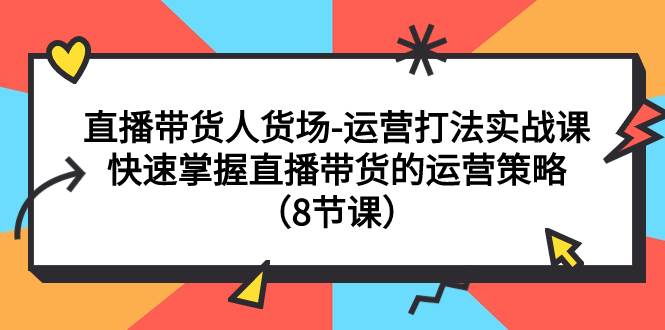 直播带货人货场-运营打法实战课：快速掌握直播带货的运营策略（8节课）网创库-网创项目资源站-副业项目-创业项目-搞钱项目网创库