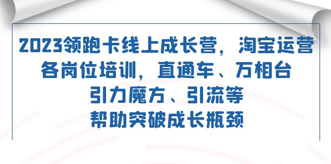 2023领跑·卡 线上成长营 淘宝运营各岗位培训 直通车 万相台 引力魔方 引流网创库-网创项目资源站-副业项目-创业项目-搞钱项目网创库