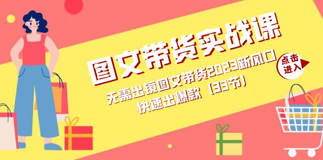 图文带货实战课：无需出镜图文带货2023新风口，快速出爆款（33节）网创库-网创项目资源站-副业项目-创业项目-搞钱项目网创库
