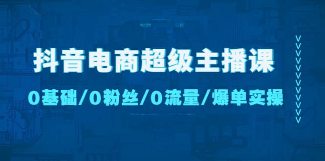 抖音电商超级主播课：0基础、0粉丝、0流量、爆单实操网创库-网创项目资源站-副业项目-创业项目-搞钱项目网创库