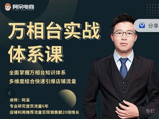 阿呆-万相台实战体系课，帮您全面掌握万相台知识体系网创库-网创项目资源站-副业项目-创业项目-搞钱项目网创库