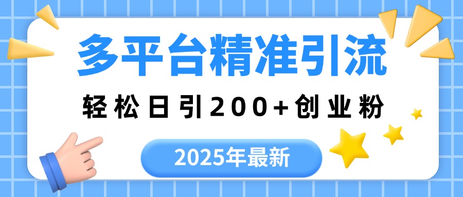 2025年最新多平台精准引流，轻松日引200+网创库-网创项目资源站-副业项目-创业项目-搞钱项目网创库