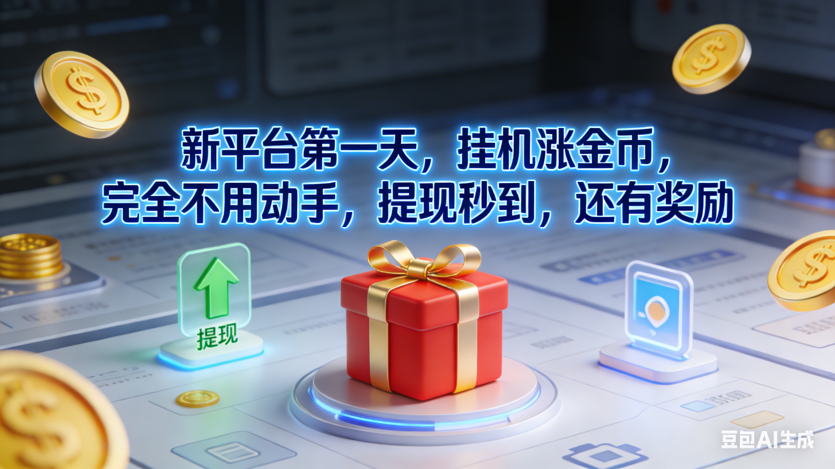 新平台第一天，挂机涨金币，完全不用动手，提现秒到，还有奖励网创库-网创项目资源站-副业项目-创业项目-搞钱项目网创库