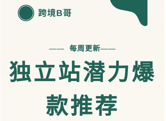 【跨境B哥】独立站潜力爆款选品推荐，测款出单率高达百分之80（每周更新）网创库-网创项目资源站-副业项目-创业项目-搞钱项目网创库