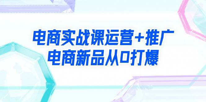 电商实战课运营+推广，电商新品从0打爆（99节视频课）网创库-网创项目资源站-副业项目-创业项目-搞钱项目网创库