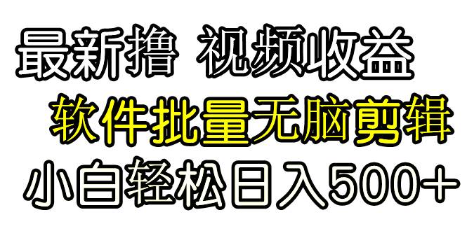 发视频撸收益，软件无脑批量剪辑，第一天发第二天就有钱网创库-网创项目资源站-副业项目-创业项目-搞钱项目网创库