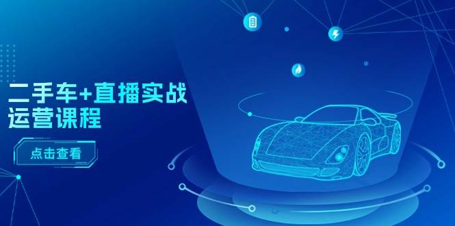 二手车+直播实战运营课程：直播推荐/短视频推荐/千川投放/直播全流程网创库-网创项目资源站-副业项目-创业项目-搞钱项目网创库