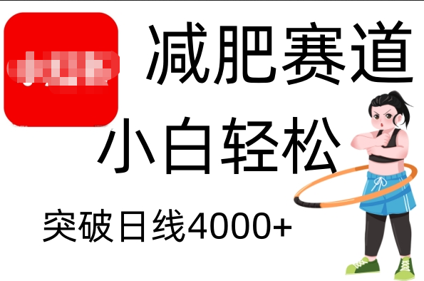 小红书减肥赛道，小白轻松日利润4000+网创库-网创项目资源站-副业项目-创业项目-搞钱项目网创库