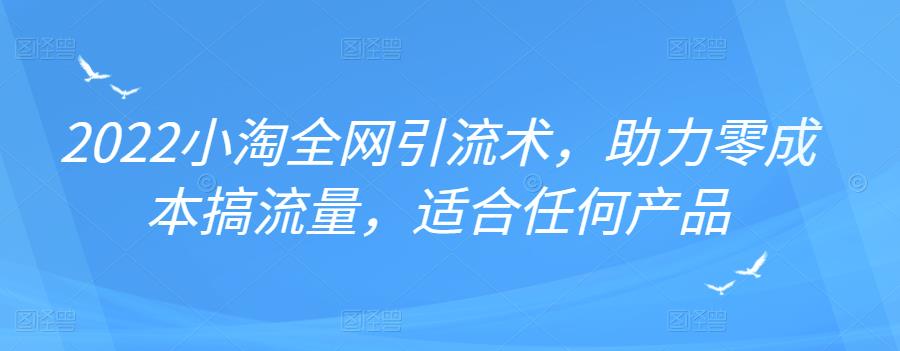 2022年小淘全网引流术，助力零成本搞流量，适合任何产品网创库-网创项目资源站-副业项目-创业项目-搞钱项目网创库
