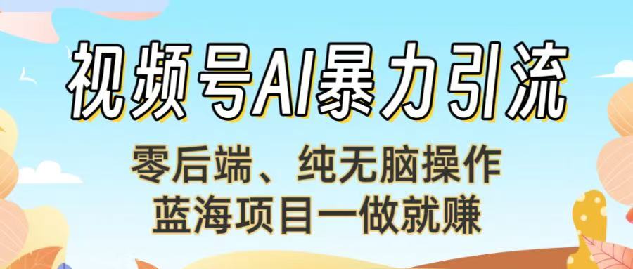视频号AI暴力引流：零后端、纯无脑操作，蓝海项目一做就赚！【下面那个链接失效了】网创库-网创项目资源站-副业项目-创业项目-搞钱项目网创库