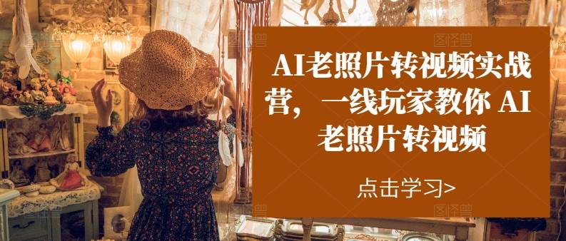 AI老照片转视频实操训练营，一线玩家教你AI老照片转视频网创库-网创项目资源站-副业项目-创业项目-搞钱项目网创库