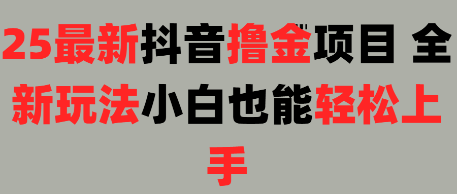 25最新抖音直播撸金项目，小白也能轻松上手！网创库-网创项目资源站-副业项目-创业项目-搞钱项目网创库