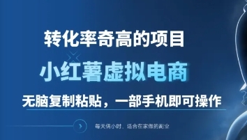 一单49.9，转化率奇高的项目，冷门暴利的小红书虚拟电商网创库-网创项目资源站-副业项目-创业项目-搞钱项目网创库