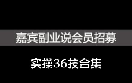 嘉宾副业说实操36技合集，价值1380元网创库-网创项目资源站-副业项目-创业项目-搞钱项目网创库