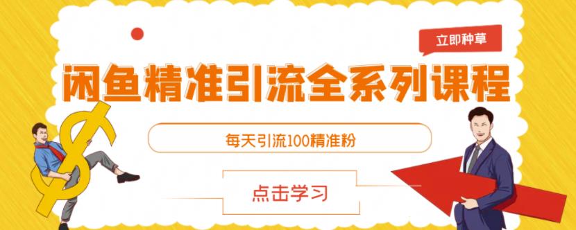 闲鱼精准引流全系列课程，每天引流100精准粉【视频课程】网创库-网创项目资源站-副业项目-创业项目-搞钱项目网创库
