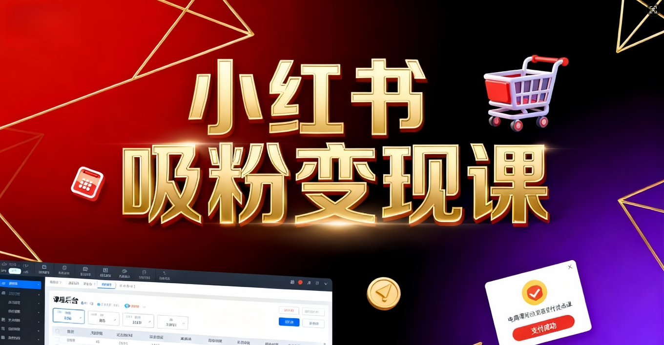 《小红书吸粉变现》当天变现不是梦！揭秘小红书吸粉变现的财富密码网创库-网创项目资源站-副业项目-创业项目-搞钱项目网创库