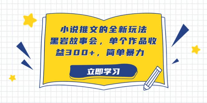 小说推文的全新玩法，黑岩故事会，单个作品收益300+，简单暴力网创库-网创项目资源站-副业项目-创业项目-搞钱项目网创库