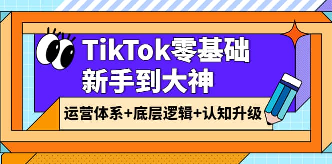 TikTok零基础新手到大神：运营体系+底层逻辑+认知升级（9节系列课）网创库-网创项目资源站-副业项目-创业项目-搞钱项目网创库