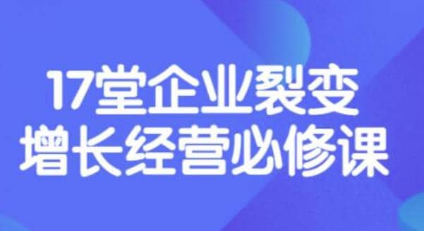 《盈利增长17堂必修课》企业裂变增长的经营智慧，带你了解增长的本质网创库-网创项目资源站-副业项目-创业项目-搞钱项目网创库