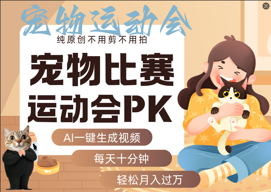AI萌宠运动员跳水 射击  篮球  足球比赛   每天十分钟 附详细提示词文案库  代替做素材 卖提示词 卖虚拟资料  卖宠物产品 做宠物私人定制产品  带徒弟 带陪跑 卖课  创作者分成 月入5W+网创库-网创项目资源站-副业项目-创业项目-搞钱项目网创库