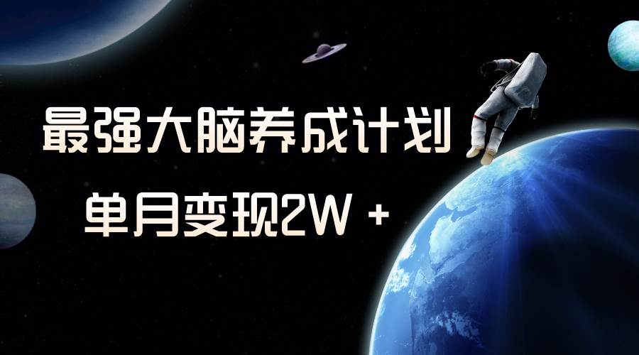 冷门虚拟项目，最强大脑养成计划，一个月变现2W＋网创库-网创项目资源站-副业项目-创业项目-搞钱项目网创库