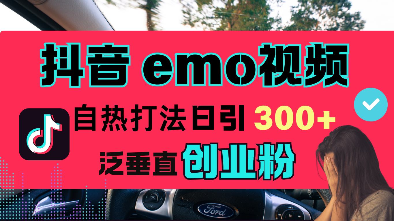 抖音“EMO视频”自热流打法，日引300+泛垂直创业粉网创库-网创项目资源站-副业项目-创业项目-搞钱项目网创库