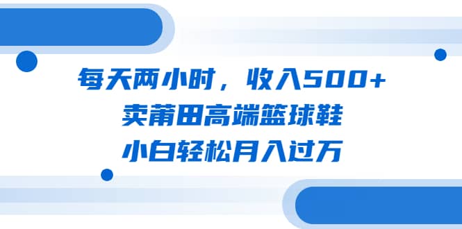 每天两小时，收入500+，卖莆田高端篮球鞋，小白轻松月入过万（教程+素材）网创库-网创项目资源站-副业项目-创业项目-搞钱项目网创库