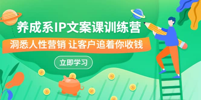 养成系-IP文案课训练营，文案心法的天花板 洞悉人性营销 让客户追着你收钱网创库-网创项目资源站-副业项目-创业项目-搞钱项目网创库