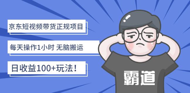 京东短视频带货正规项目：每天操作1小时无脑搬运日收益100+玩法！网创库-网创项目资源站-副业项目-创业项目-搞钱项目网创库