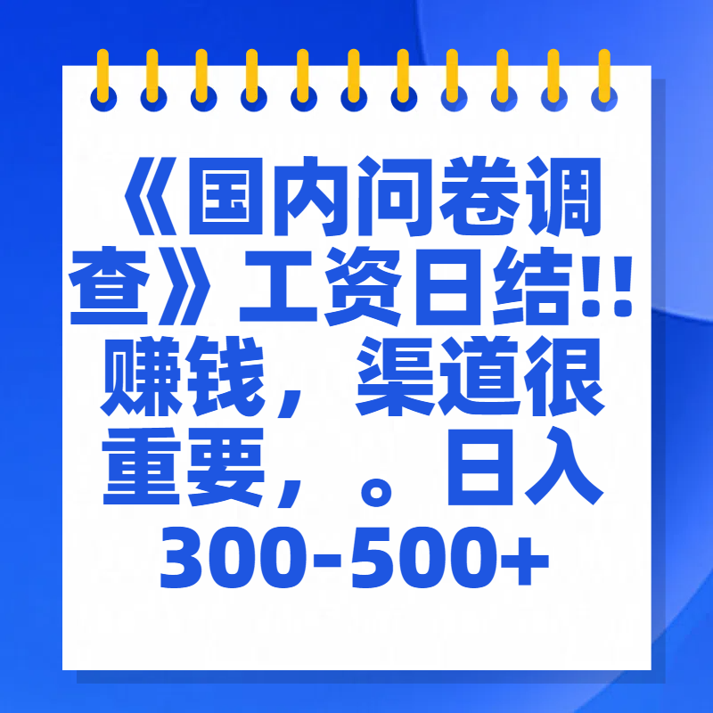 问卷调查答题，一个人在家也可以闷声发大财，小白一天2张，【揭秘】网创库-网创项目资源站-副业项目-创业项目-搞钱项目网创库