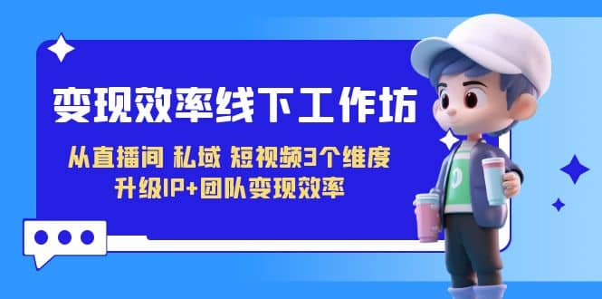 变现-效率线下工作坊，从直播间、私域、短视频3个维度 升级IP+团队变现效率网创库-网创项目资源站-副业项目-创业项目-搞钱项目网创库