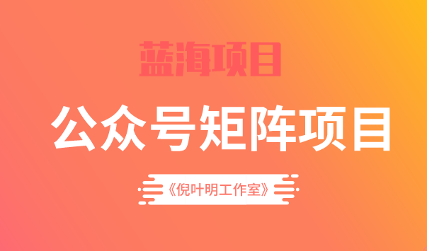 蓝海公众号矩阵项目训练营，0粉冷启动，公众号矩阵账号粉丝突破30w网创库-网创项目资源站-副业项目-创业项目-搞钱项目网创库