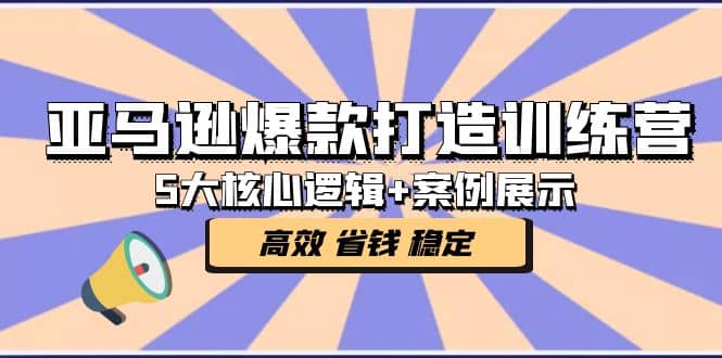 亚马逊爆款打造训练营：5大核心逻辑+案例展示 打造爆款链接 高效 省钱 稳定网创库-网创项目资源站-副业项目-创业项目-搞钱项目网创库