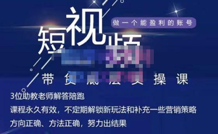吴Sir·短视频带货底层实操课，教你如何选爆品、了解获短视频流量密码，正确起号网创库-网创项目资源站-副业项目-创业项目-搞钱项目网创库