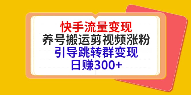快手流量变现，养号搬运剪视频涨粉，引导跳转群变现日赚300+网创库-网创项目资源站-副业项目-创业项目-搞钱项目网创库