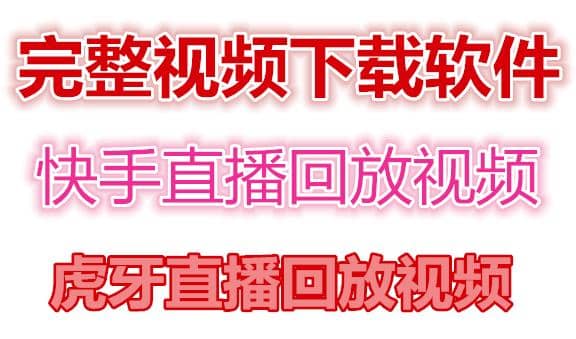 快手直播回放视频/虎牙直播回放视频完整下载(电脑软件+视频教程)网创库-网创项目资源站-副业项目-创业项目-搞钱项目网创库