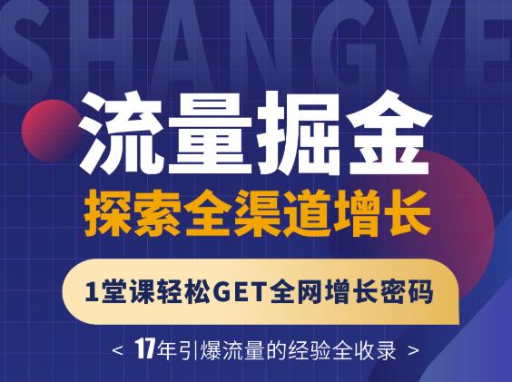 张琦流量掘金探索全渠道增长，1堂课轻松GET全网增长密码网创库-网创项目资源站-副业项目-创业项目-搞钱项目网创库