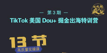 TikTok美国Dou+掘金出海特训营，美国dou+成功投放95%网创库-网创项目资源站-副业项目-创业项目-搞钱项目网创库