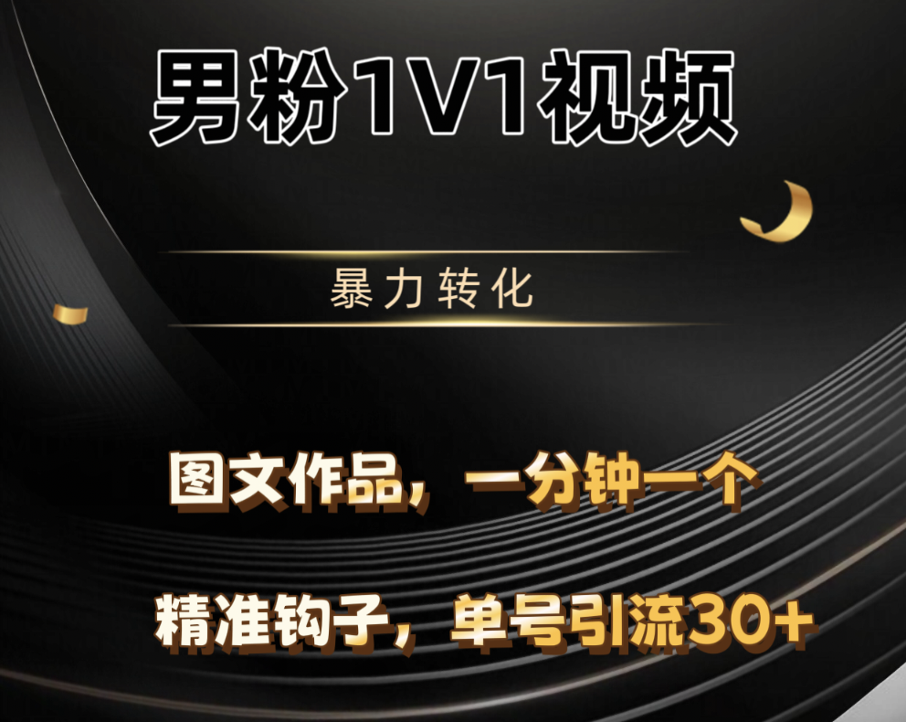 男粉1V1视频，硬改摄像头，高客单暴力转化，单日600+网创库-网创项目资源站-副业项目-创业项目-搞钱项目网创库